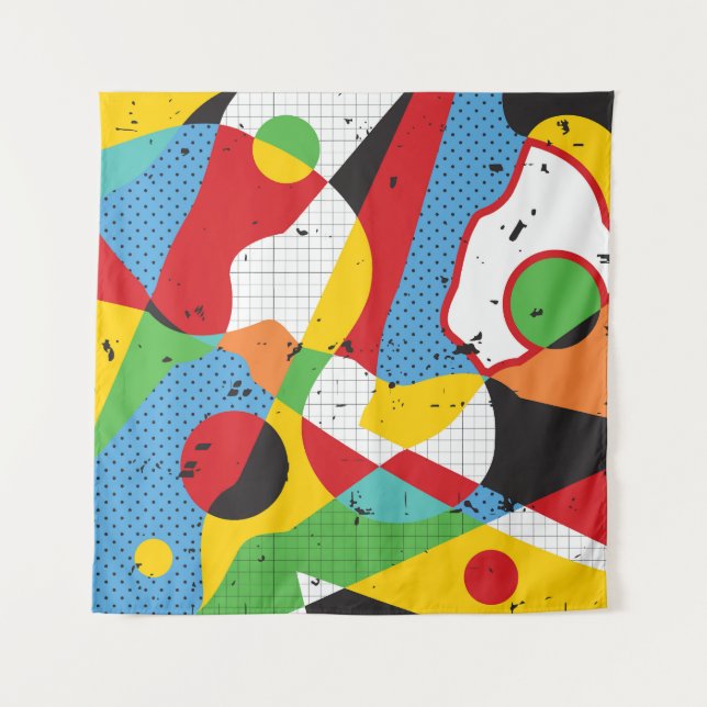 Pop Art, Vibrant Minimalismus. Wandteppich (Vorderseite)