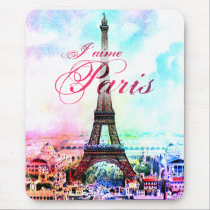 Pop Art Vintage Eiffelturm Mousepad