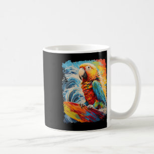 Pop Art Vintage Haustier Vogel Papagei Surfen Kaffeetasse