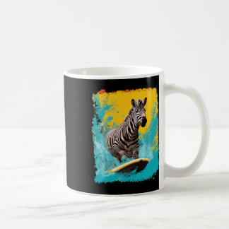 Pop Art Vintage Zoo Tier Zebra Surfen Kaffeetasse