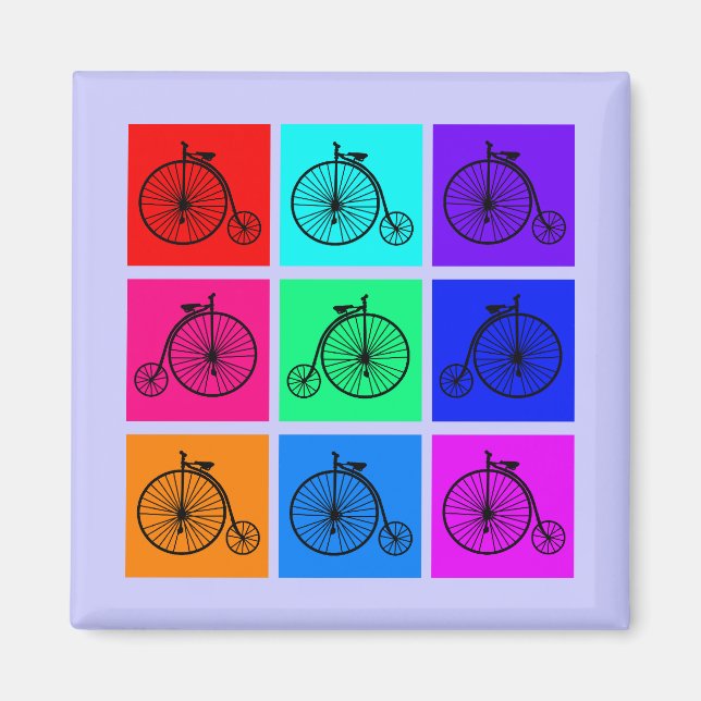 Pop Art Vintages Zweirad-Aussehen Magnet (Vorne)
