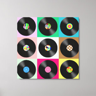 POP ART VINYL PLATTEN STRETCHEN LEINWAND ART DRUCK
