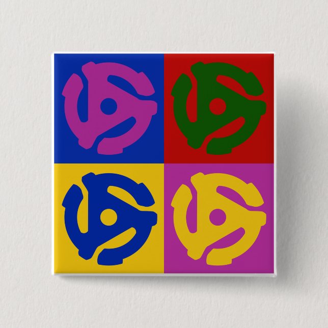 Pop Art Vinyl Record 45 RPM Einsatz Button (Vorderseite)