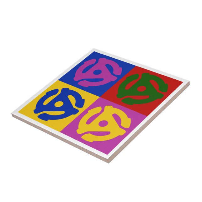 Pop Art Vinyl Record 45 RPM Einsatz Fliese (Seite)