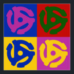 Pop Art Vinyl Record 45 U/min Audiophile Poster<br><div class="desc">Farbenfrohe Retro-Vintage Pop-Art-Poster-Geschenk für Schallplattensammler,  Audiophiles und Turntable-DJs. Musikliebhaber werden die Liebe des 70er und 80er Pop Kunstdesign. Grafik von vier hellen und farbenfrohen 45 U/min Kunststoffplatten in einem Retro-Klassiker Pop Art Stil.</div>