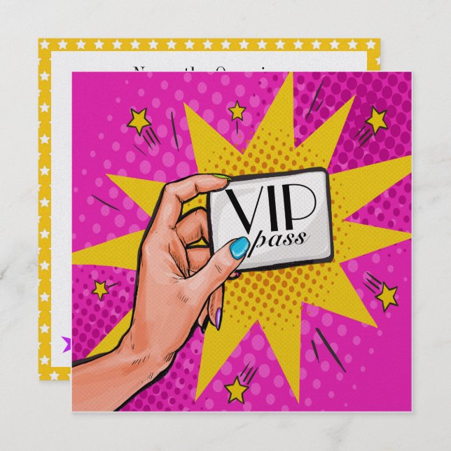 Pop Art VIP Einladung (Vorne/Hinten)