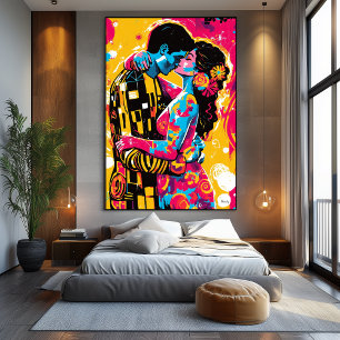 Pop Art Vision des Kusses Leinwanddruck