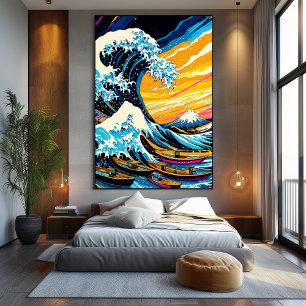 Pop-Art-Vision von Die große Welle Leinwanddruck