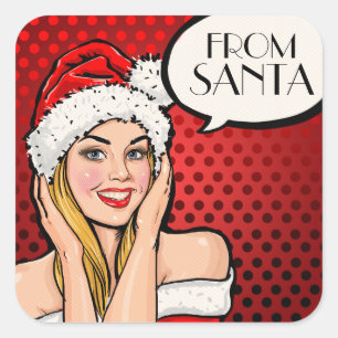 Pop-Art Von Santa Aufkleber