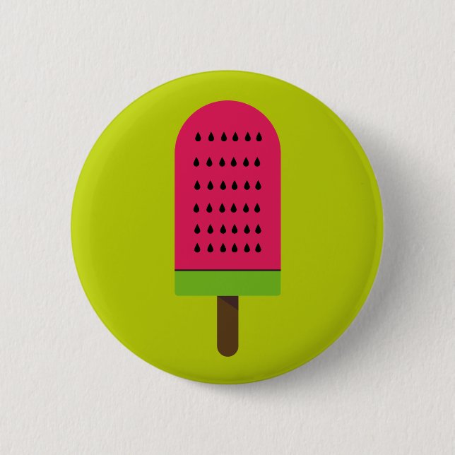 Pop Art Wassermelone niedliches Fruchtpolster Button (Vorderseite)