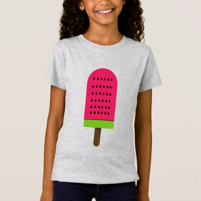 Pop Art Wassermelone niedliches Fruchtpolster T-Shirt (Vorderseite)