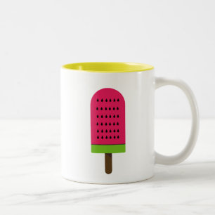 Pop Art Wassermelone niedliches Fruchtpolster Zweifarbige Tasse