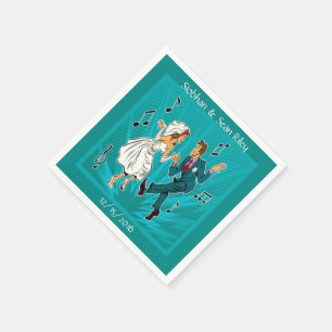 Pop Art Wedle Couple Dancing Napkins Serviette