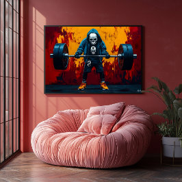 Pop Art Weightlift Skelett - Gymnastikkrieger Poster