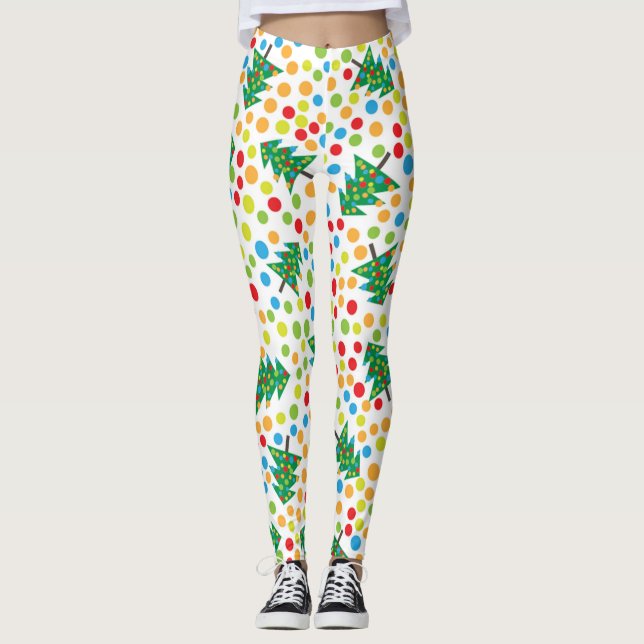 Pop Art Weihnachten Leggings (Vorderseite)