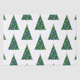 Pop Art Weihnachtsbaum mit Äpfeln und Bananen Seidenpapier