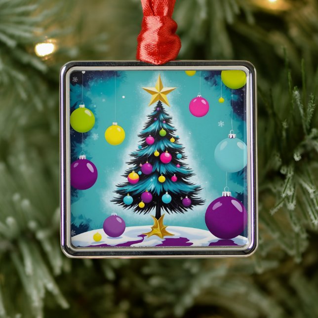 Pop Art Weihnachtslieder wie Farbige Ornamente (Baum)