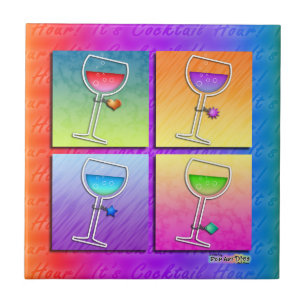 Pop Art Wein Coaster Kachel