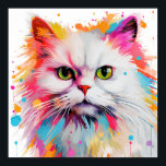 Pop Art White Persian Poster<br><div class="desc">Eine Sammlung abstrakter Kunstkatzen aus Pop</div>