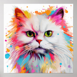 Pop Art White Persian Poster
