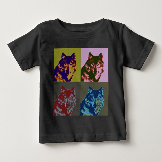 Pop Art Wolf Baby T-shirt (Vorderseite)