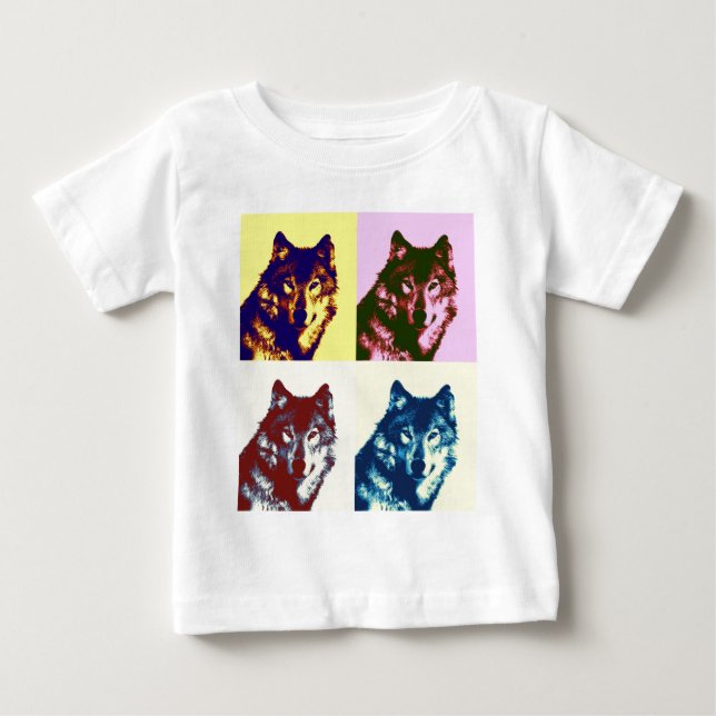 Pop Art Wolf Baby T-shirt (Vorderseite)