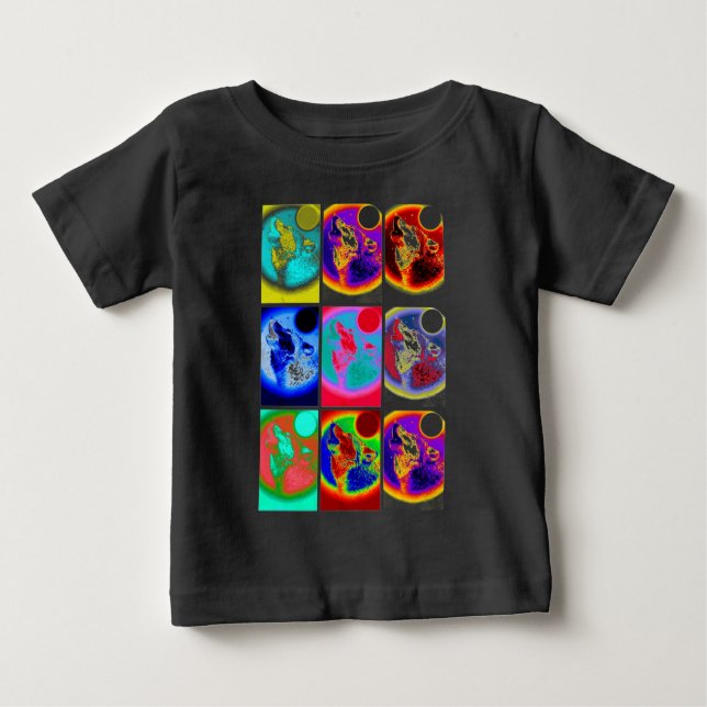 Pop Art Wolf Baby T-shirt (Vorderseite)
