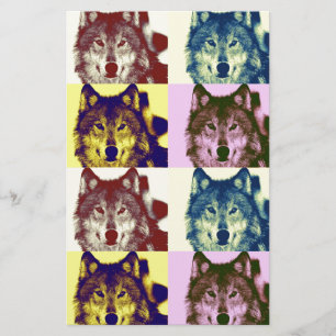 Pop Art Wolf Briefpapier