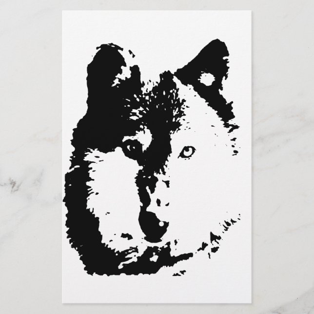 Pop Art Wolf Briefpapier (Vorderseite)