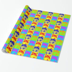 Pop Art Wolf Eyes Geschenkpapier