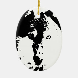 Pop Art Wolf Keramikornament