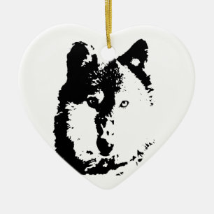 Pop Art Wolf Keramikornament
