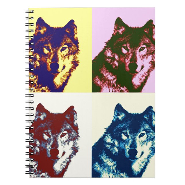 Pop Art Wolf Notizblock (Vorderseite)