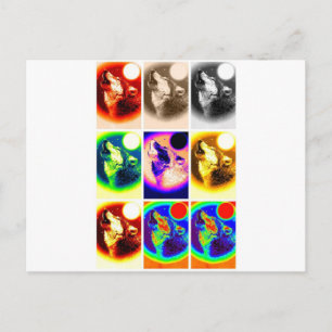 Pop Art Wolf Postkarte
