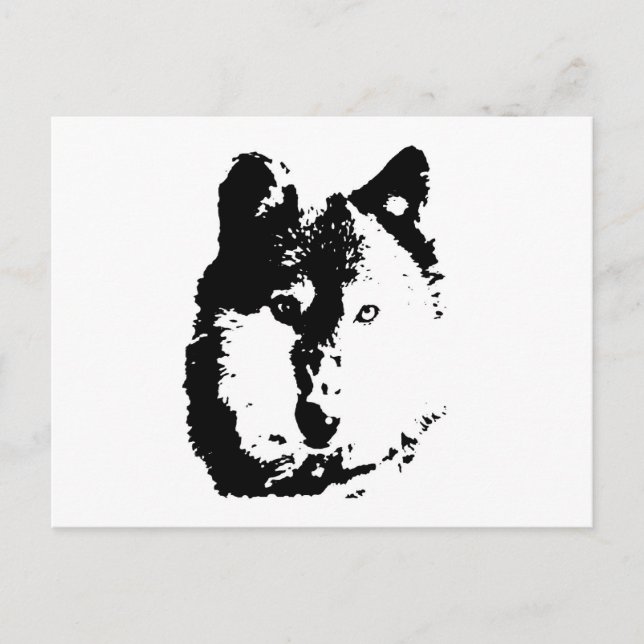 Pop Art Wolf Postkarte (Vorderseite)