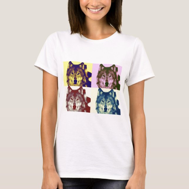 Pop Art Wolf T-Shirt (Vorderseite)