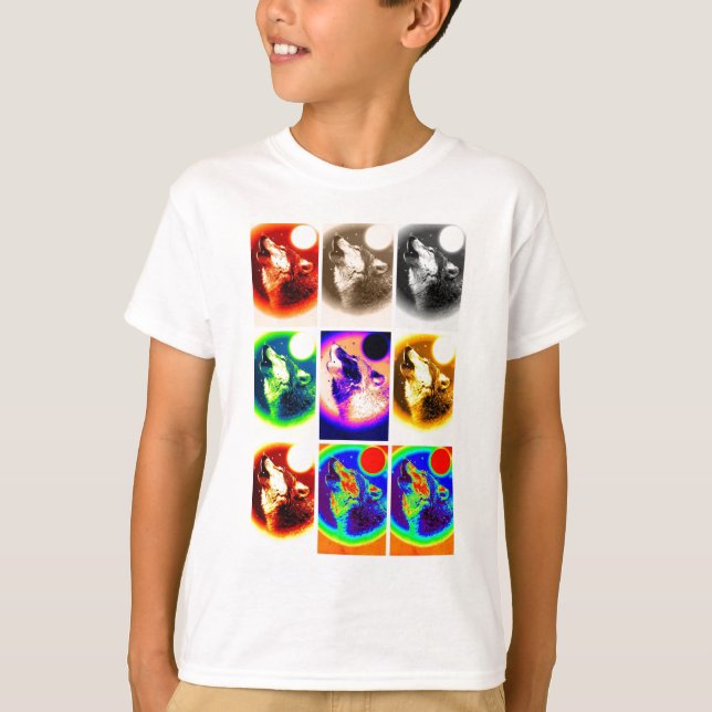 Pop Art Wolf T-Shirt (Vorderseite)