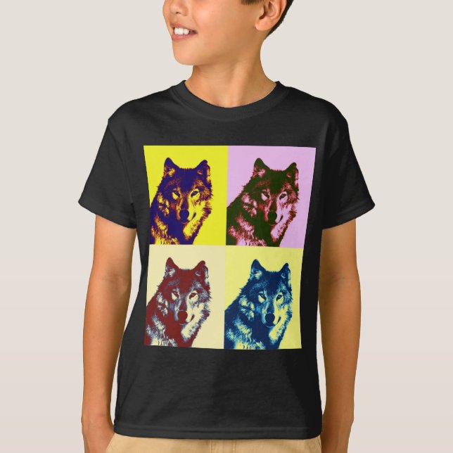 Pop Art Wolf T-Shirt (Vorderseite)