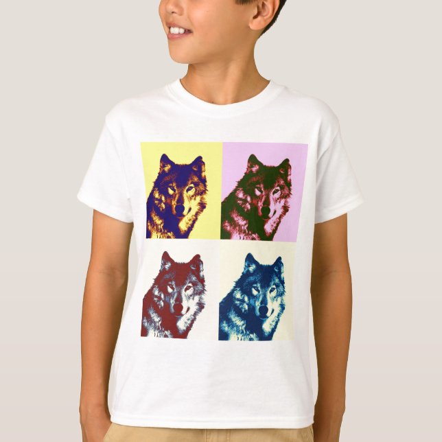 Pop Art Wolf T-Shirt (Vorderseite)