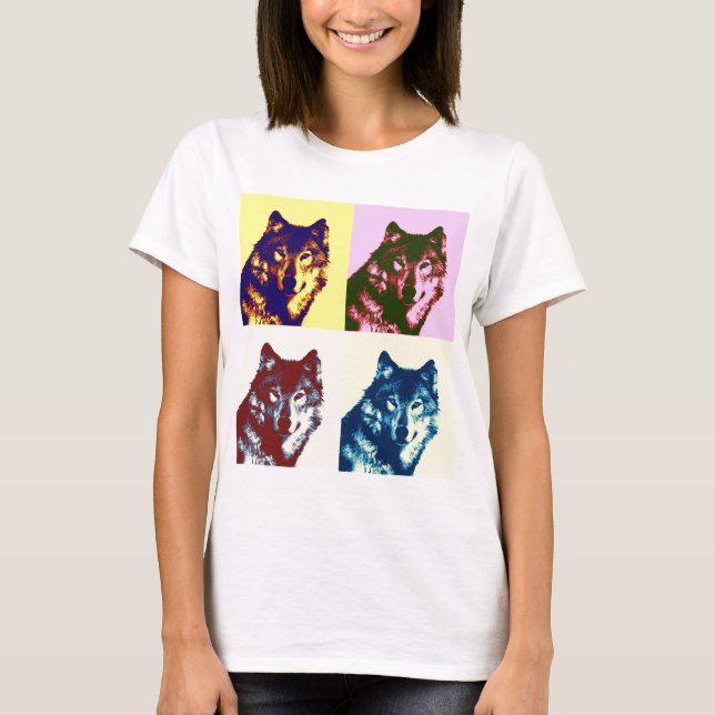 Pop Art Wolf T-Shirt (Vorderseite)