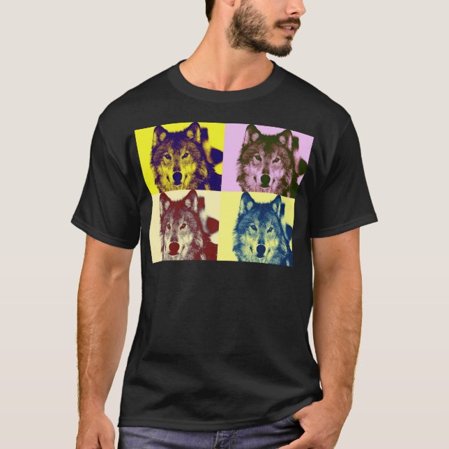 Pop Art Wolf T-Shirt (Vorderseite)