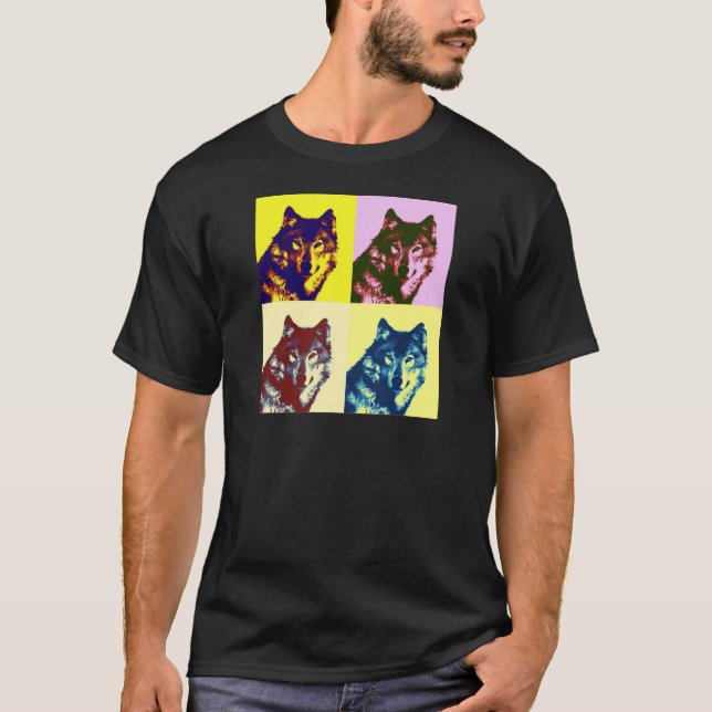 Pop Art Wolf T-Shirt (Vorderseite)
