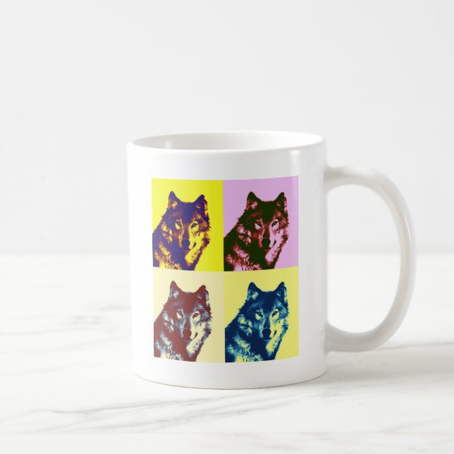 Pop Art Wolf Tasse (Rechts)