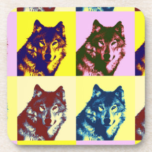 Pop Art Wolf Untersetzer