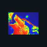 Pop Art Wolf Wrapped Canvas Leinwanddruck<br><div class="desc">Pop Art Art Howling Wolf Portrait - Wilde Tiere Digitale Kunstwerke</div>