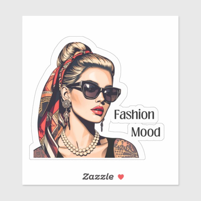 Pop Art Woman  Fashion Mood Aufkleber (Blatt)