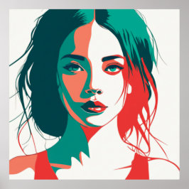 Pop Art Woman Portrait Geschenk Poster