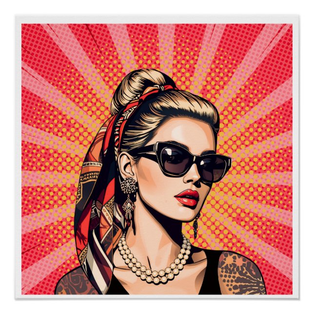 Pop Art Woman – Retro Chic Poster (Vorderseite)