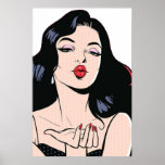 Pop Art Woman Roter Lipstick Kiss Poster<br><div class="desc">Pop Art Woman in Red Lipstick Kiss Poster Anime Cartoon Comic Fiktion Manga</div>