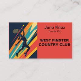 Pop Art Woman Tennis Player Visitenkarte